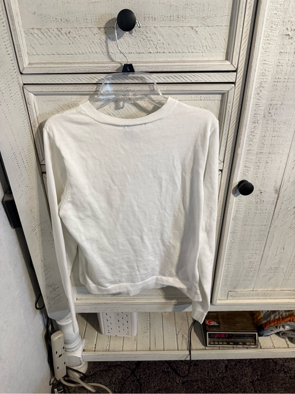 GAP Women's White Crewneck Long-Sleeve Sweater